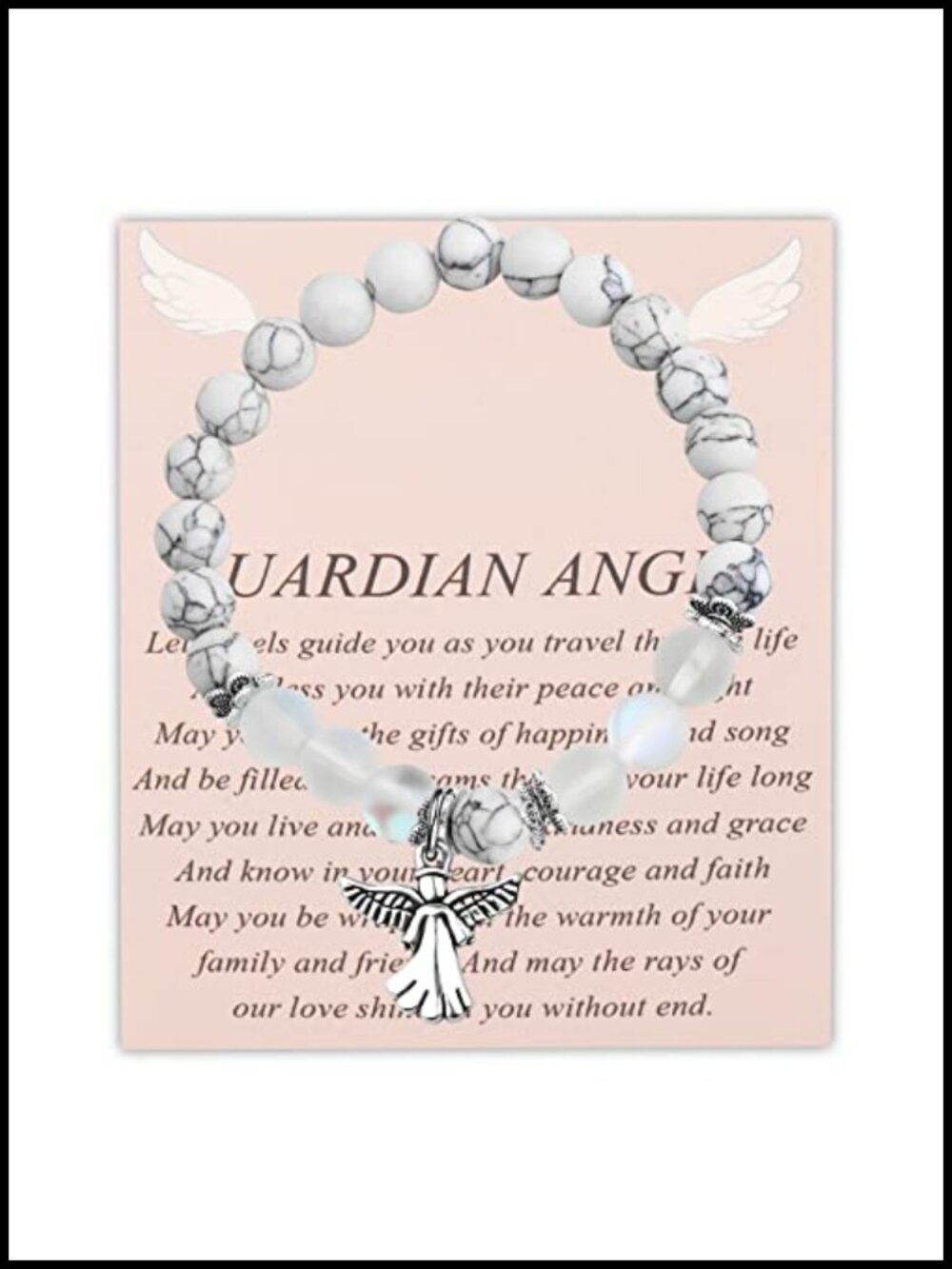 Guardian Angel Adjustable Charm Bracelet Inspirational Faith Gift Copper Pendant